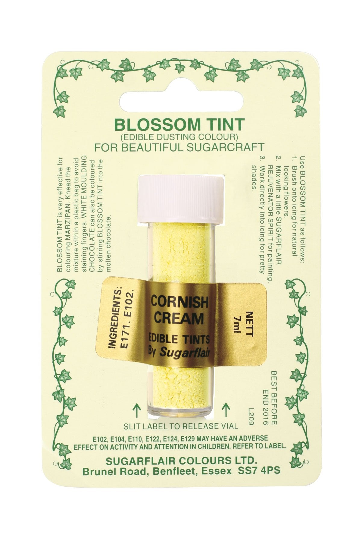 Sugarflair Blossom Tint Dusting Colours - Cornish Cream
