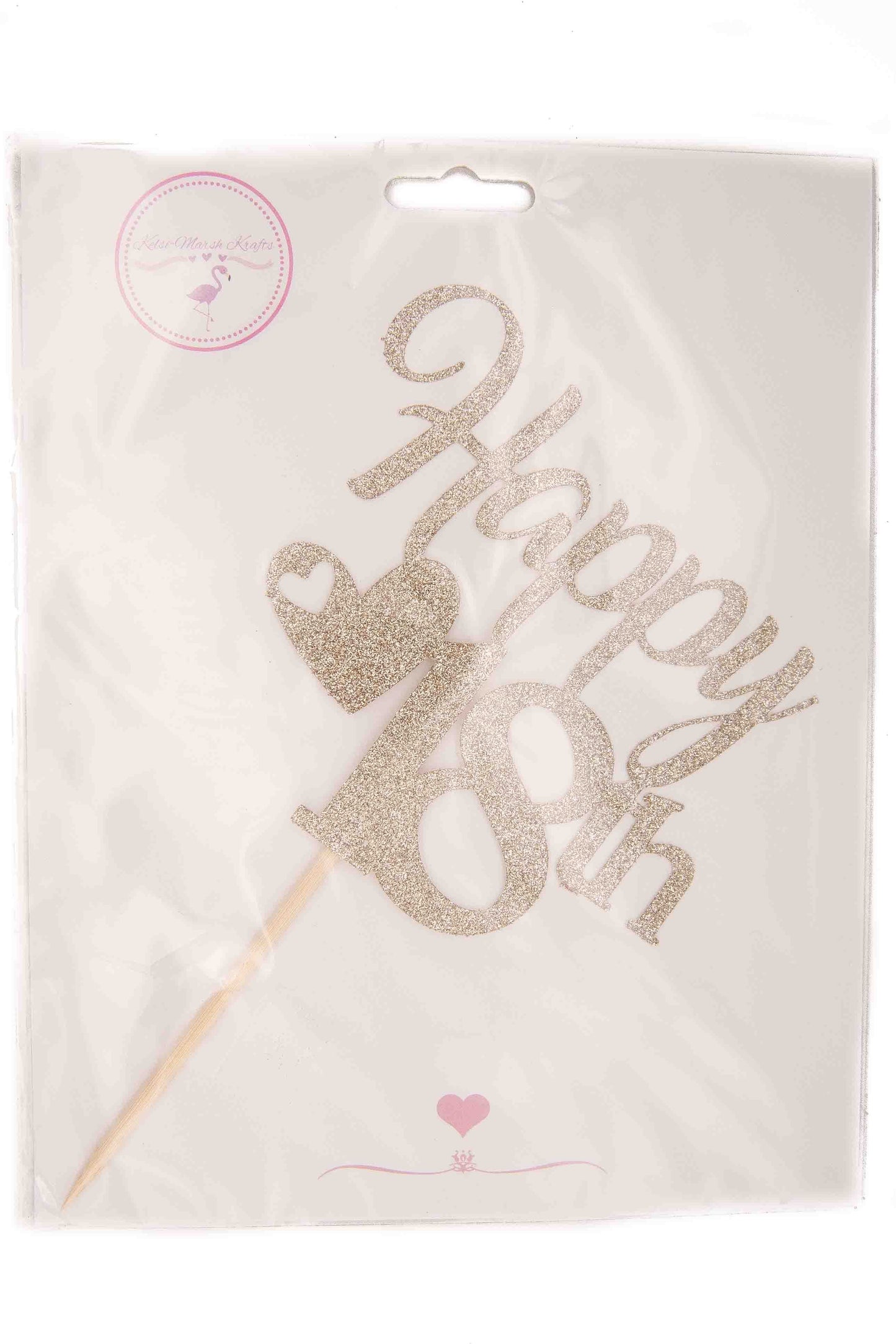 Gold Glitter Card Topper - Happy 18th