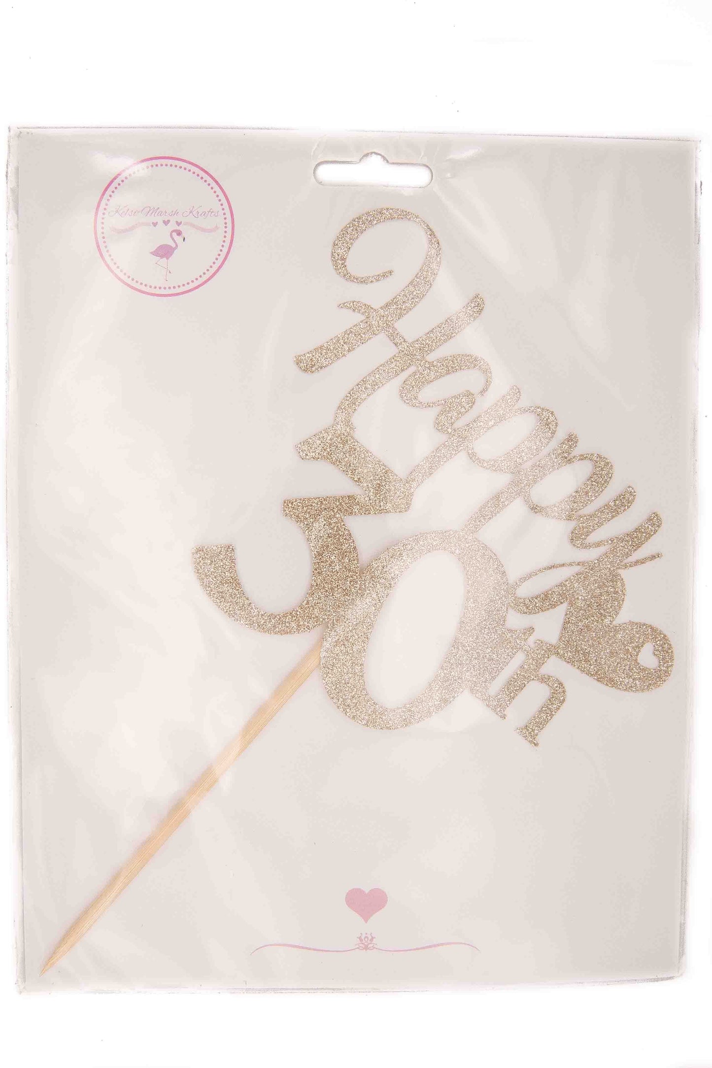 Gold Glitter Card Topper - Happy 30th