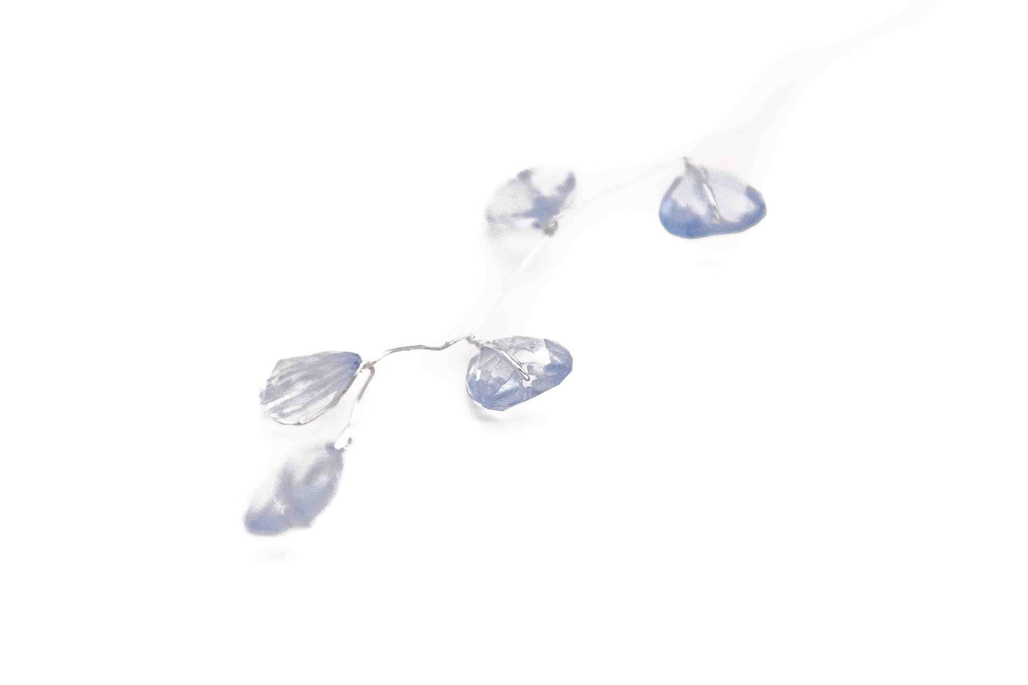 Blue Heart Shaped Gems on Silver Stems