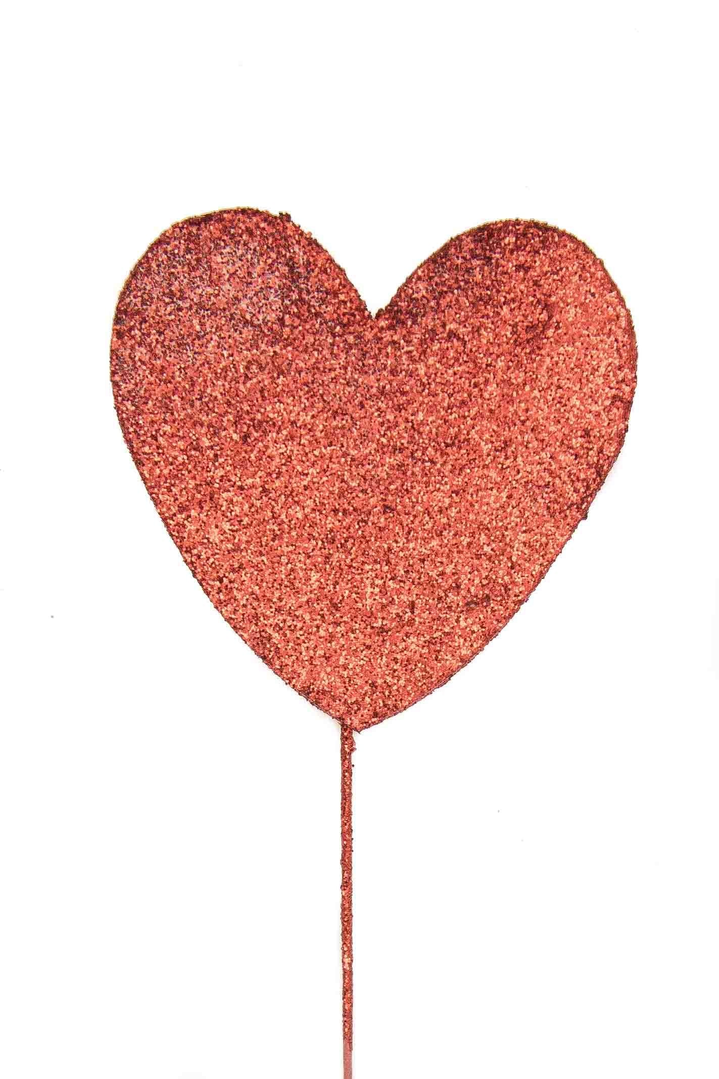 Red Glitter Pick: Heart