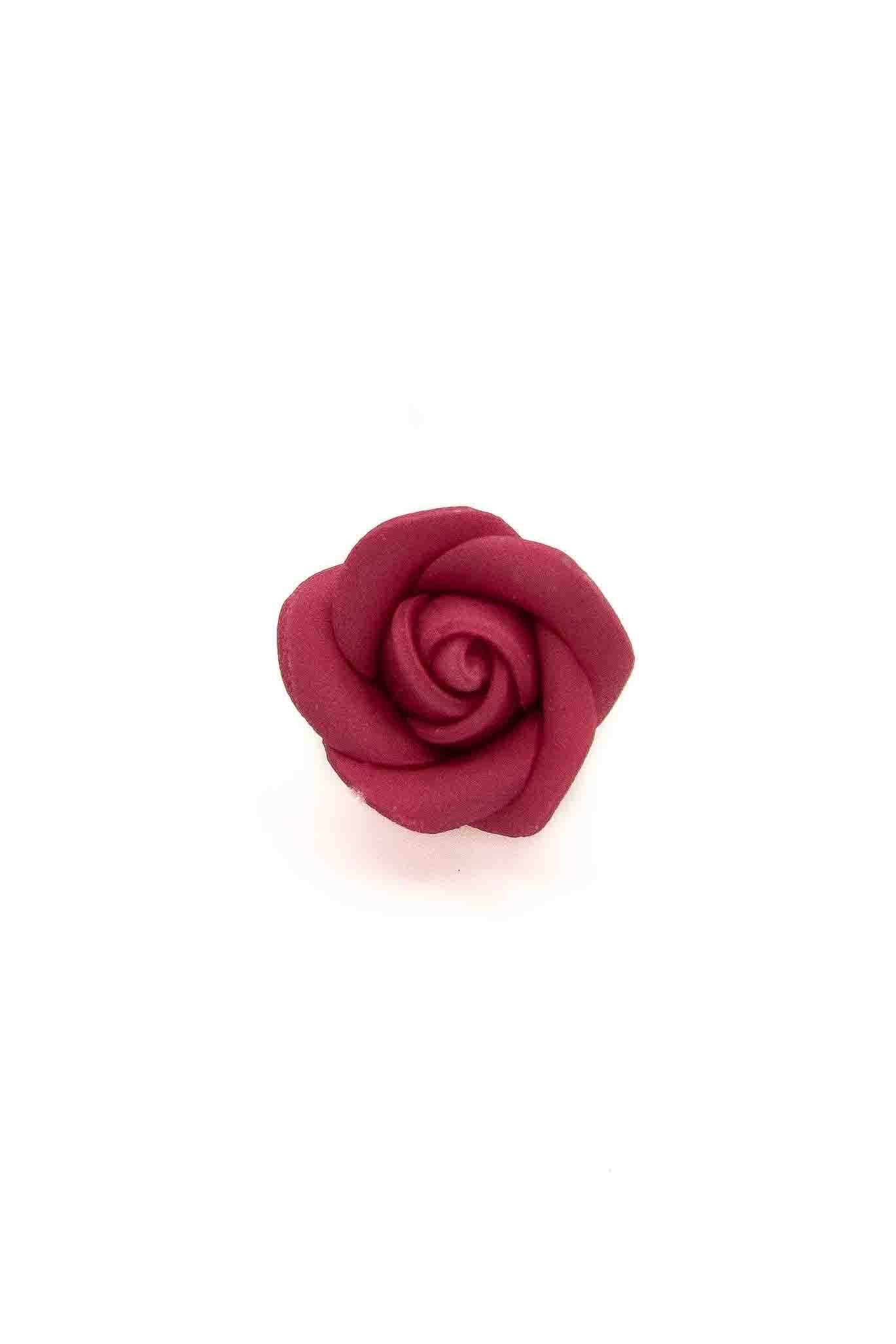 Small Deep Pink Rose with Calyx and Wire