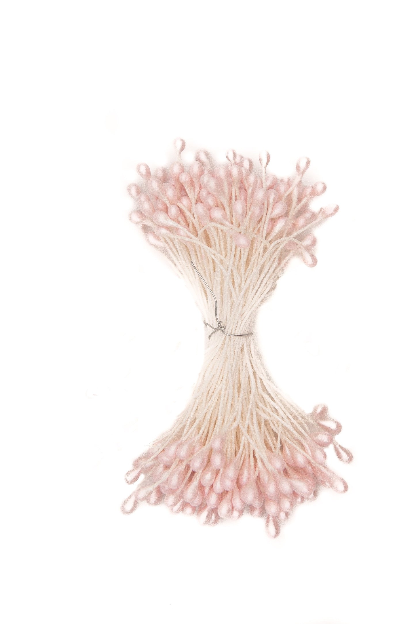 Large Pearlised Pink Stamens with White Wire