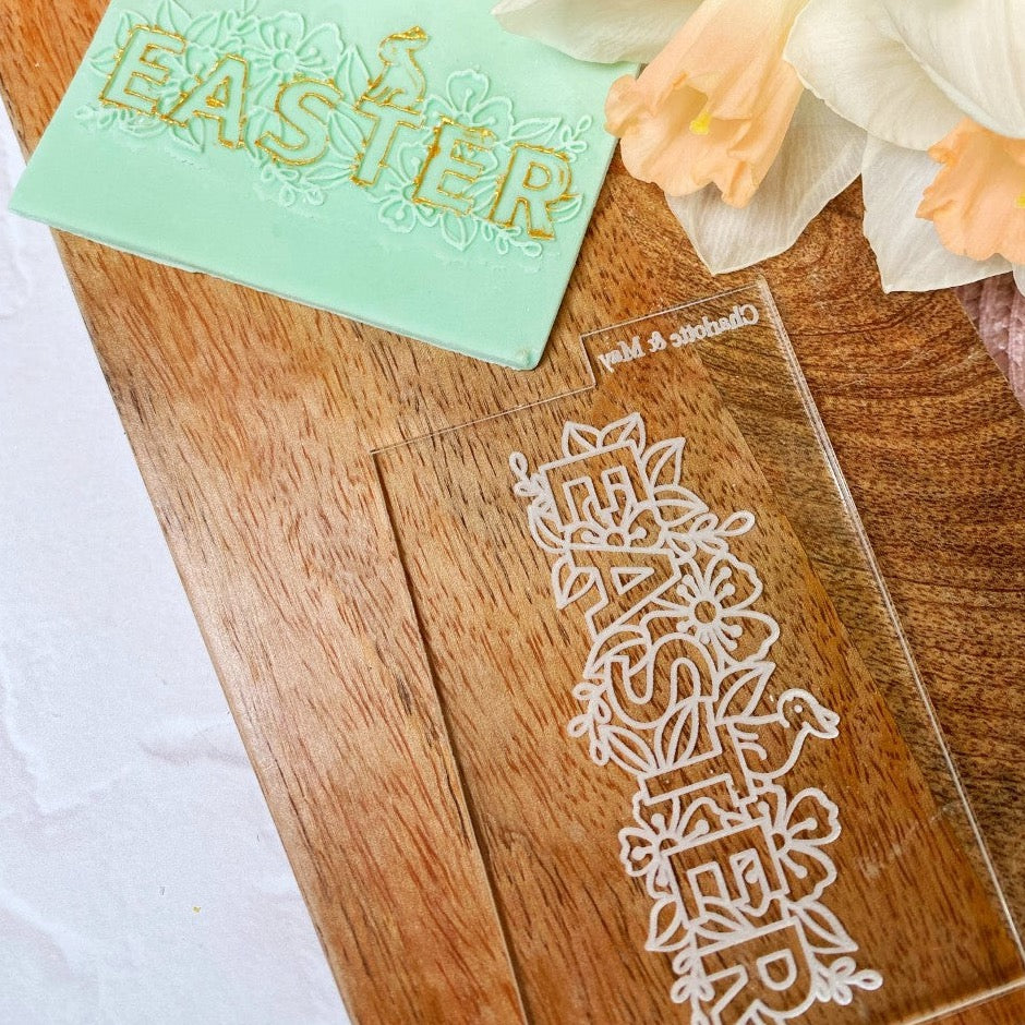 Reverse Embosser - EASTER with floral bunny