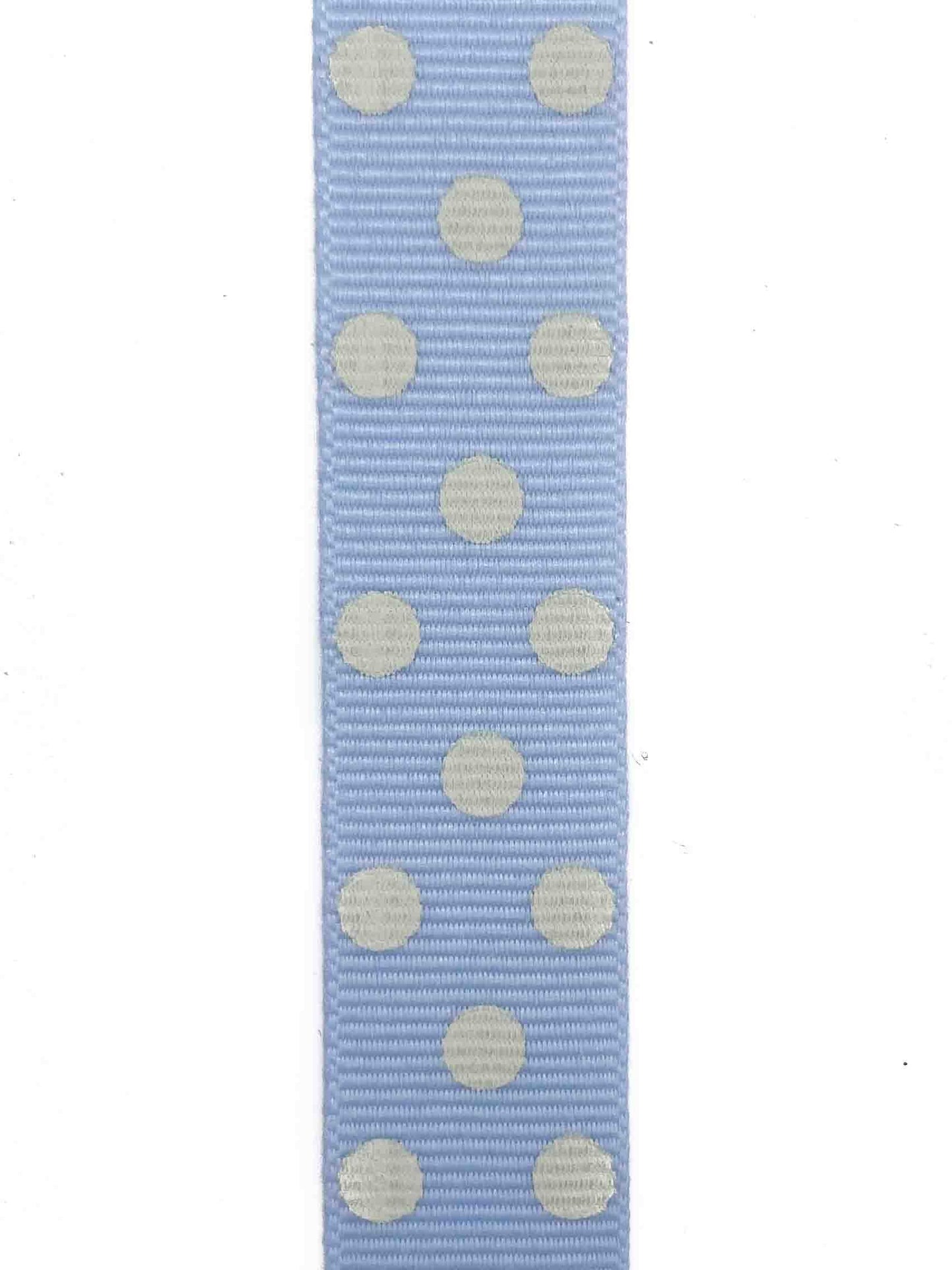 Blue and White Spotty Grosgrain - 15mm
