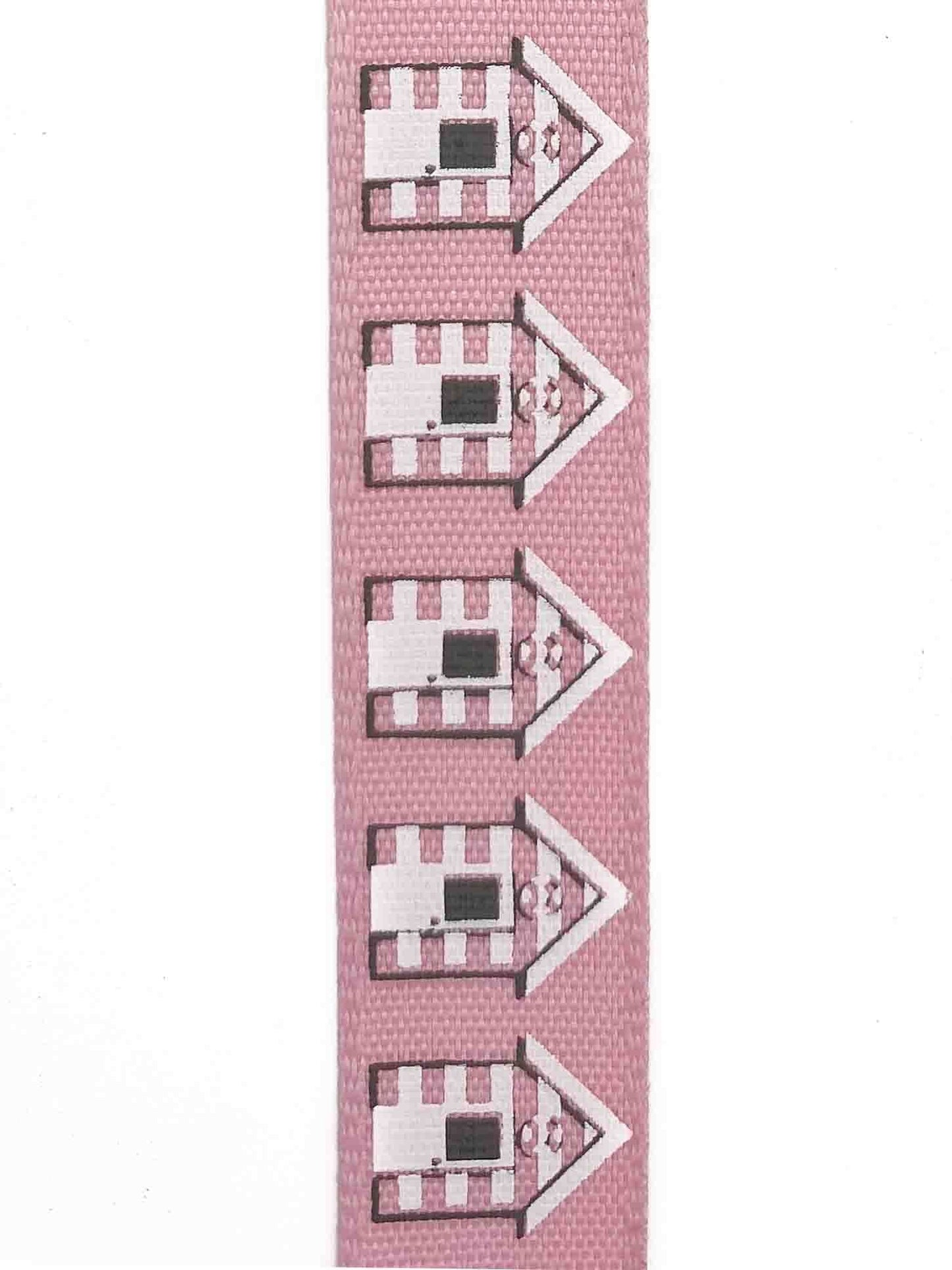 Pink Beach Hut Ribbon - 15mm
