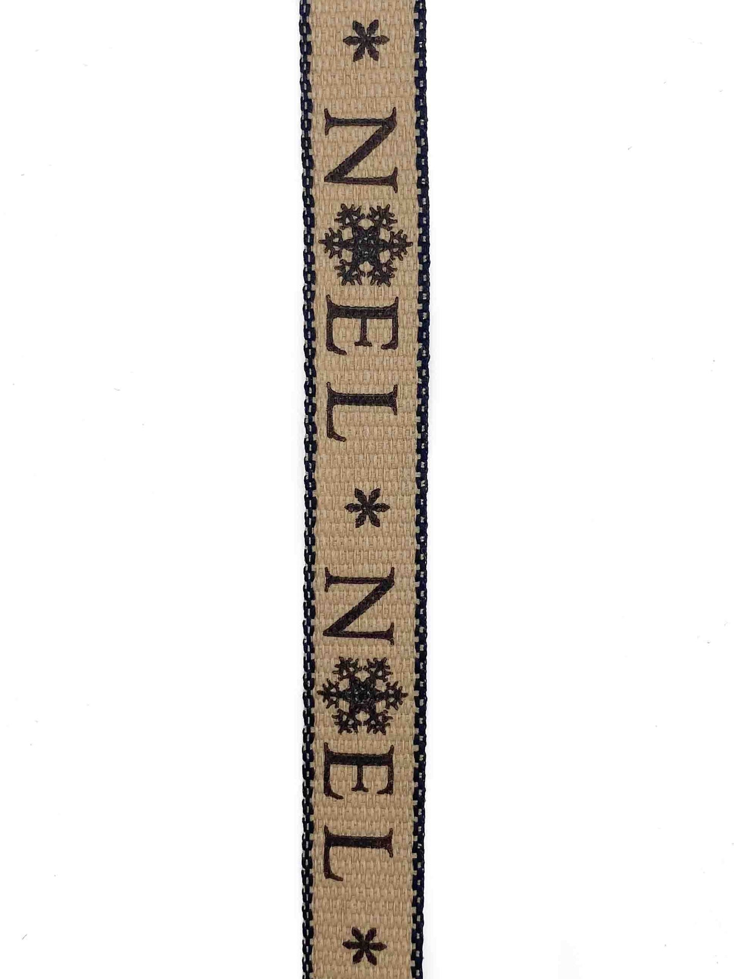 Black Noel Hessian Effect Ribbon - 15mm