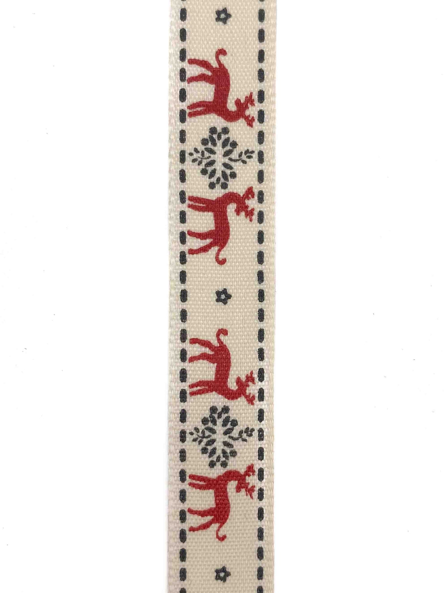 Red Reindeer Ribbon - 15mm