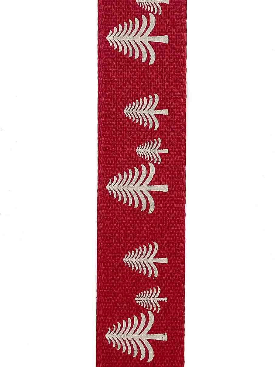 Red Festive Forest Ribbon - 15mm