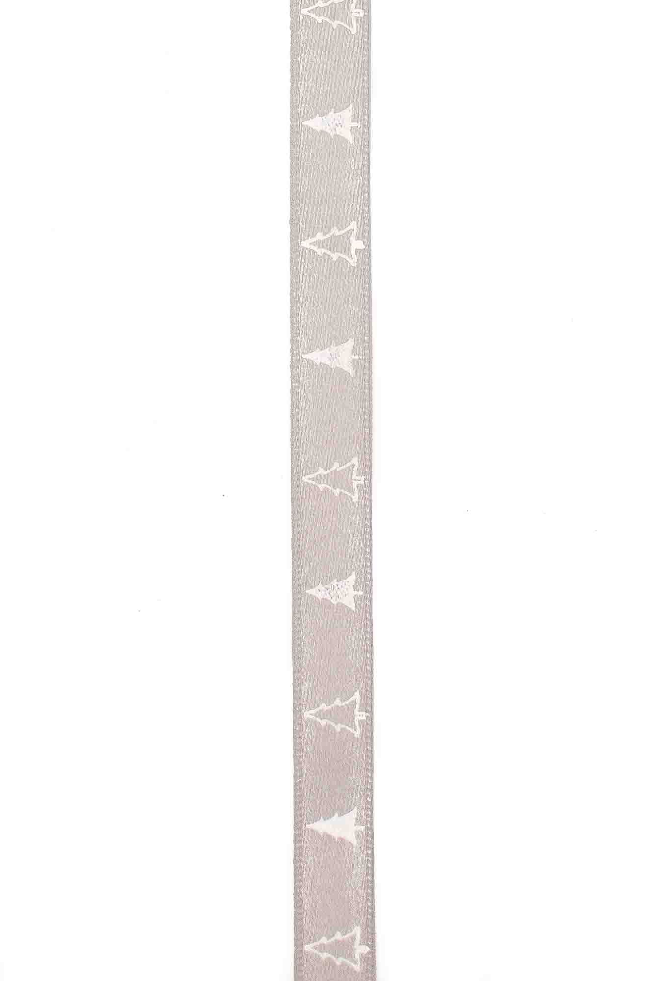 Silver Christmas Tree Ribbon - 10mm