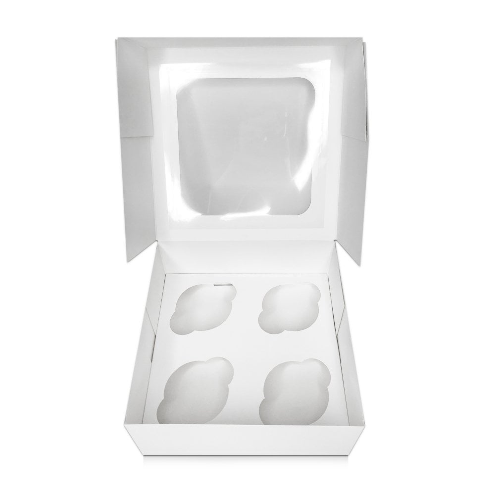 Cupcake/ Muffin Box with Window, Holds 4