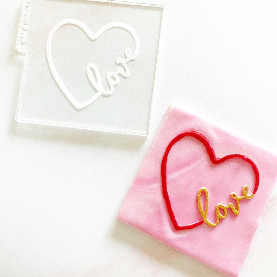Valentines Reverse Embosser - 'Love' heart
