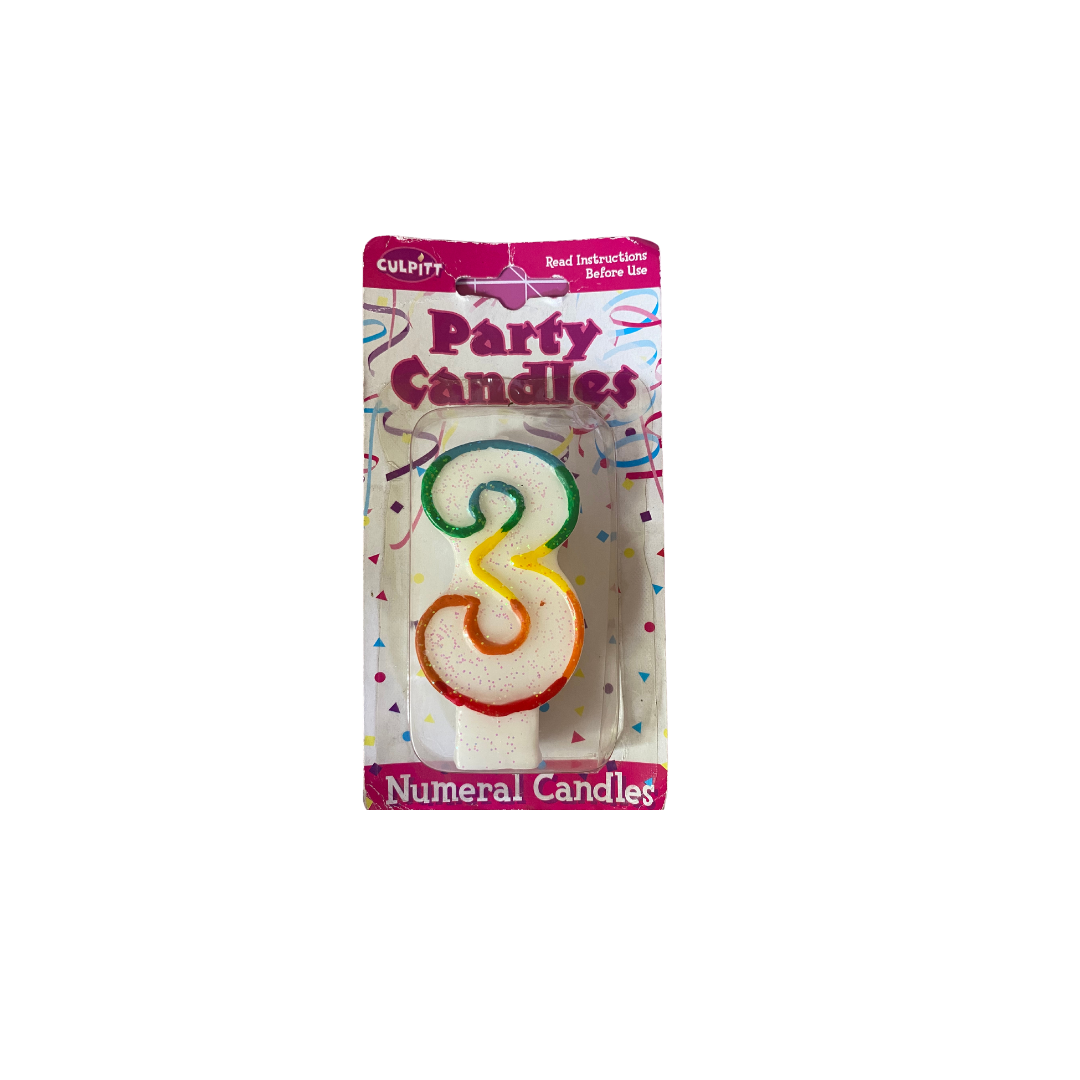 Number 3 Party Candle