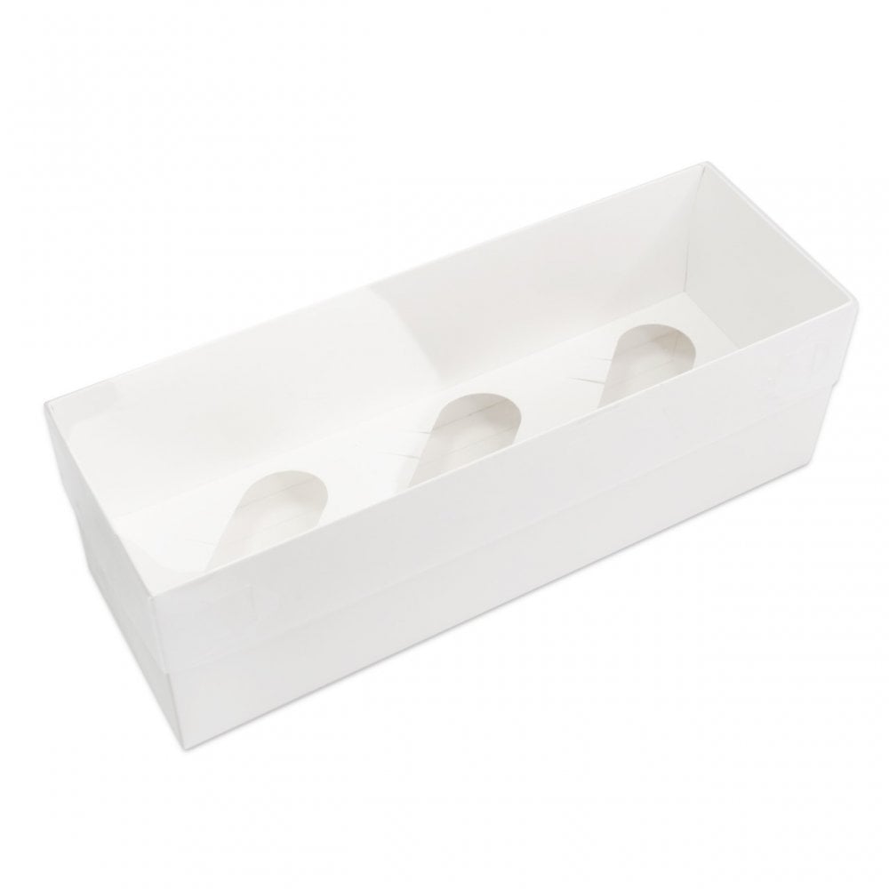 3 Hole Cupcake Box With Full Clear Lid - Pack Of 2