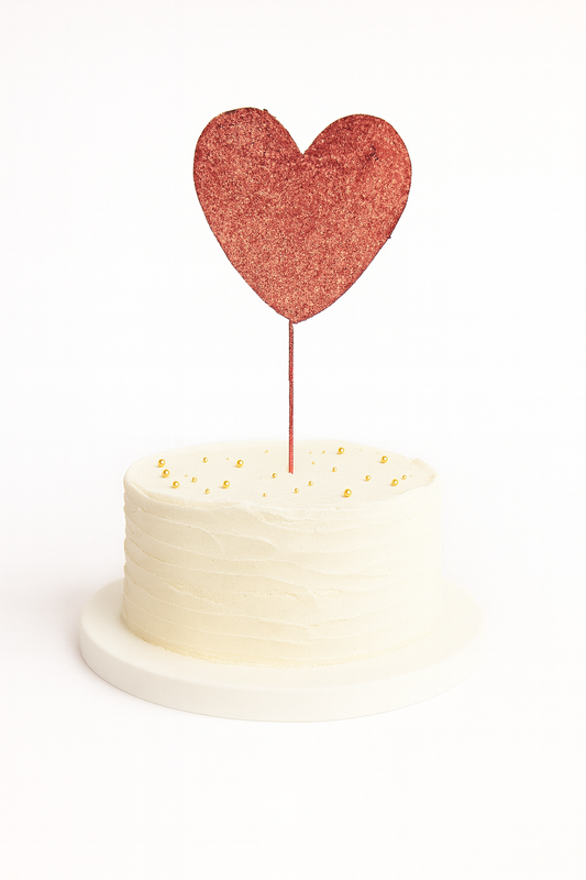 Red Glitter Pick: Heart