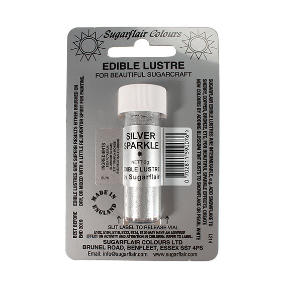 Sugarflair Edible Lustre Colour - Silver Sparkle