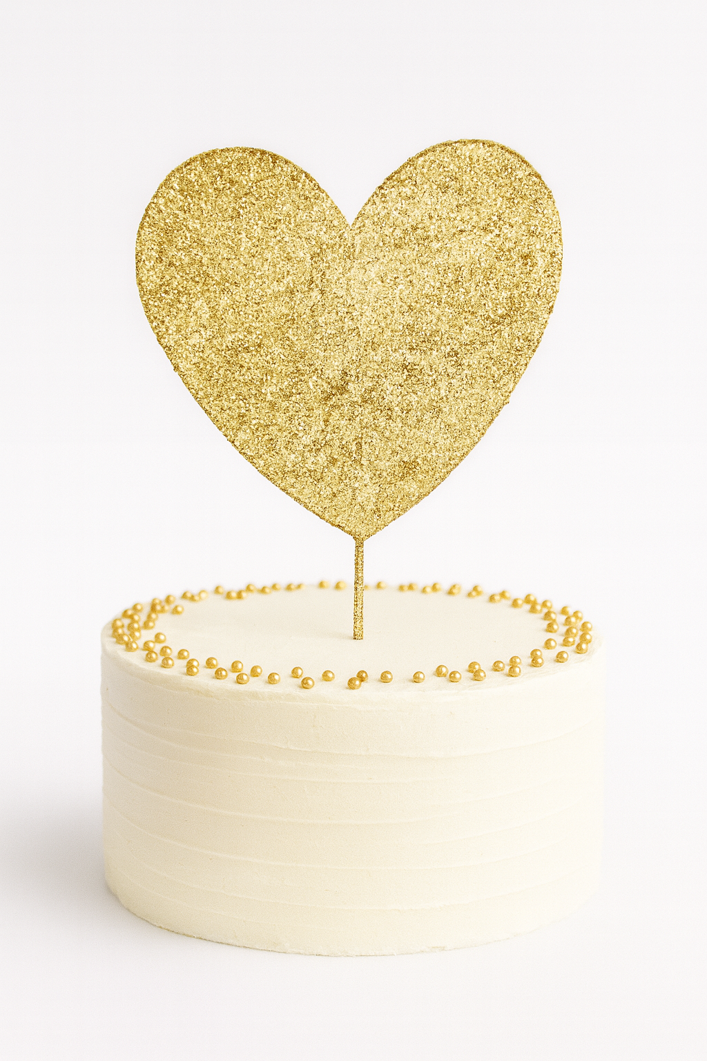 Gold Glitter Pick: Heart