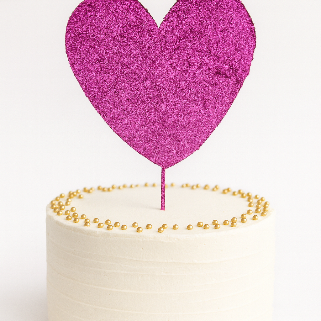 Hot Pink Glitter Pick: Heart