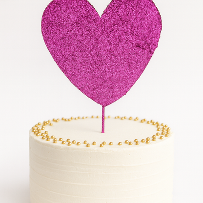 Hot Pink Glitter Pick: Heart