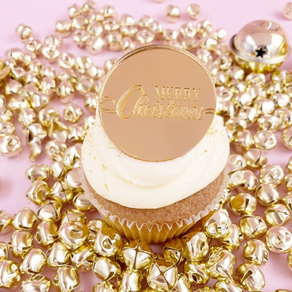 'Merry Christmas' Cupcake Disc - Mini