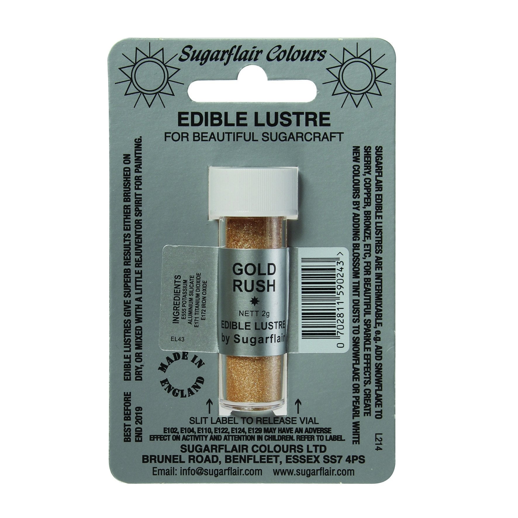 Sugarflair Edible Lustre Colour - Gold Rush