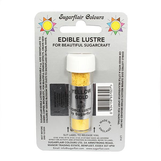 Sugarflair Edible Lustre Colour - Yellow Gold