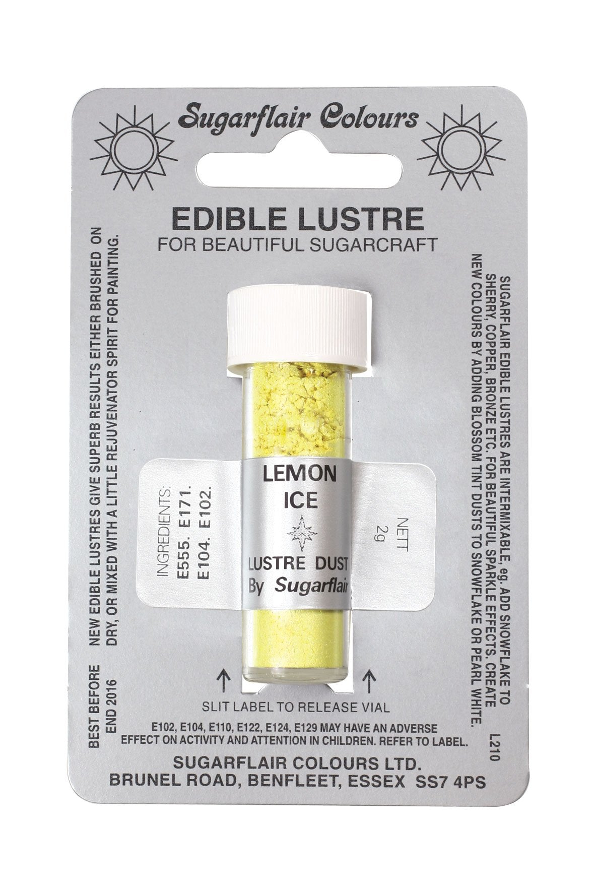 Sugarflair Edible Lustre Colour - Lemon Ice