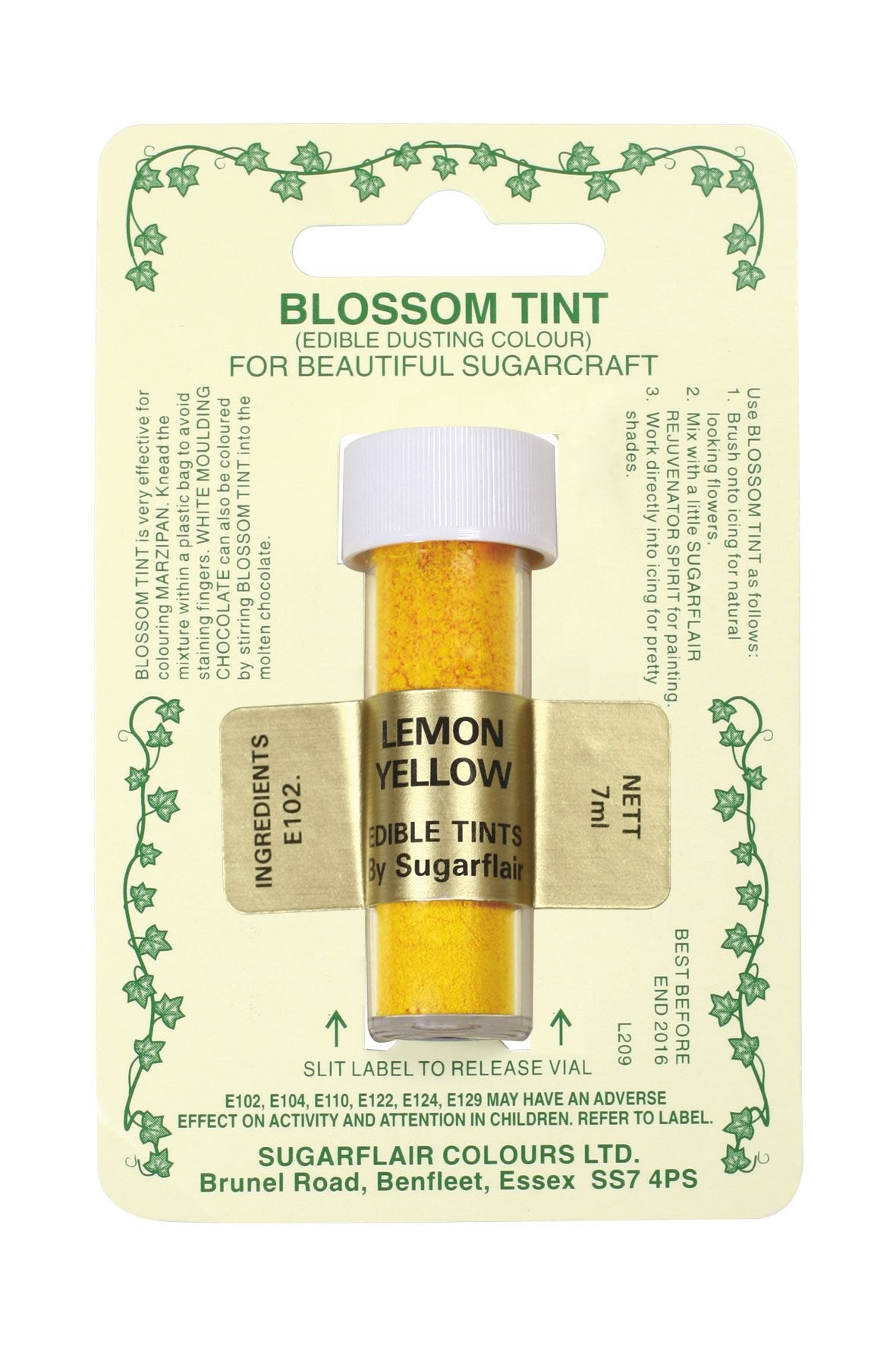 Sugarflair Blossom Tint Dusting Colours - Lemon Yellow