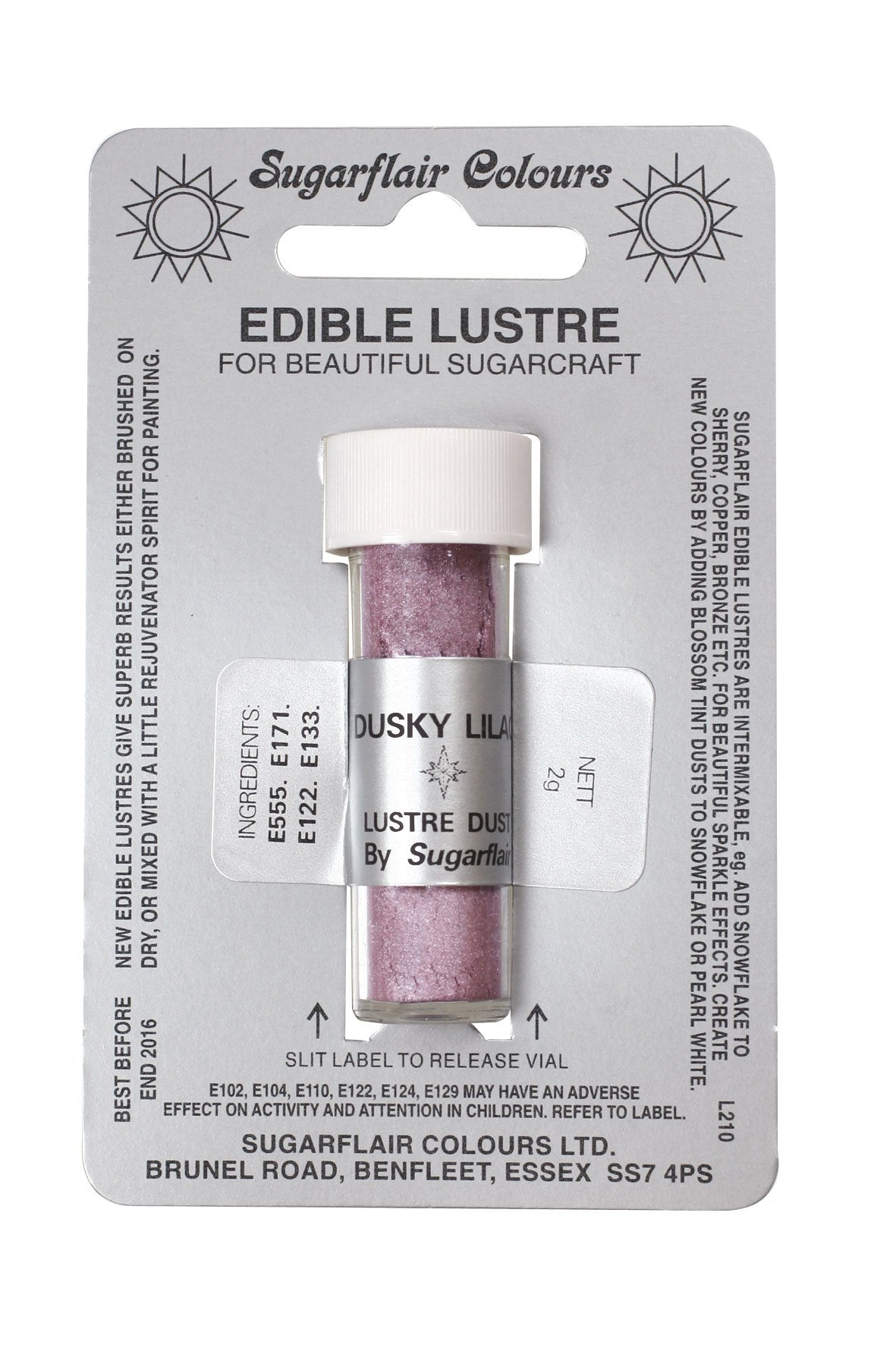 Sugarflair Edible Lustre Colour - Dusky Lilac