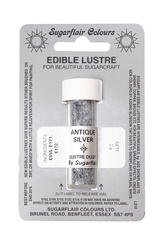 Sugarflair Edible Lustre Colour - Antique Silver