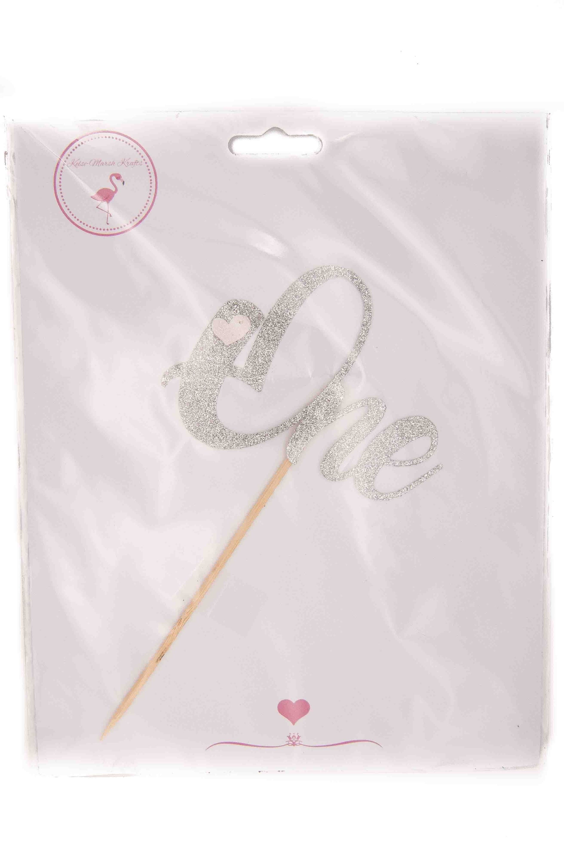 Silver Glitter Card Topper - One