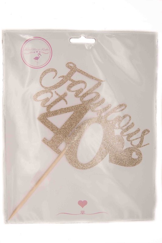 Gold Glitter Card Topper - Fabulous at 40