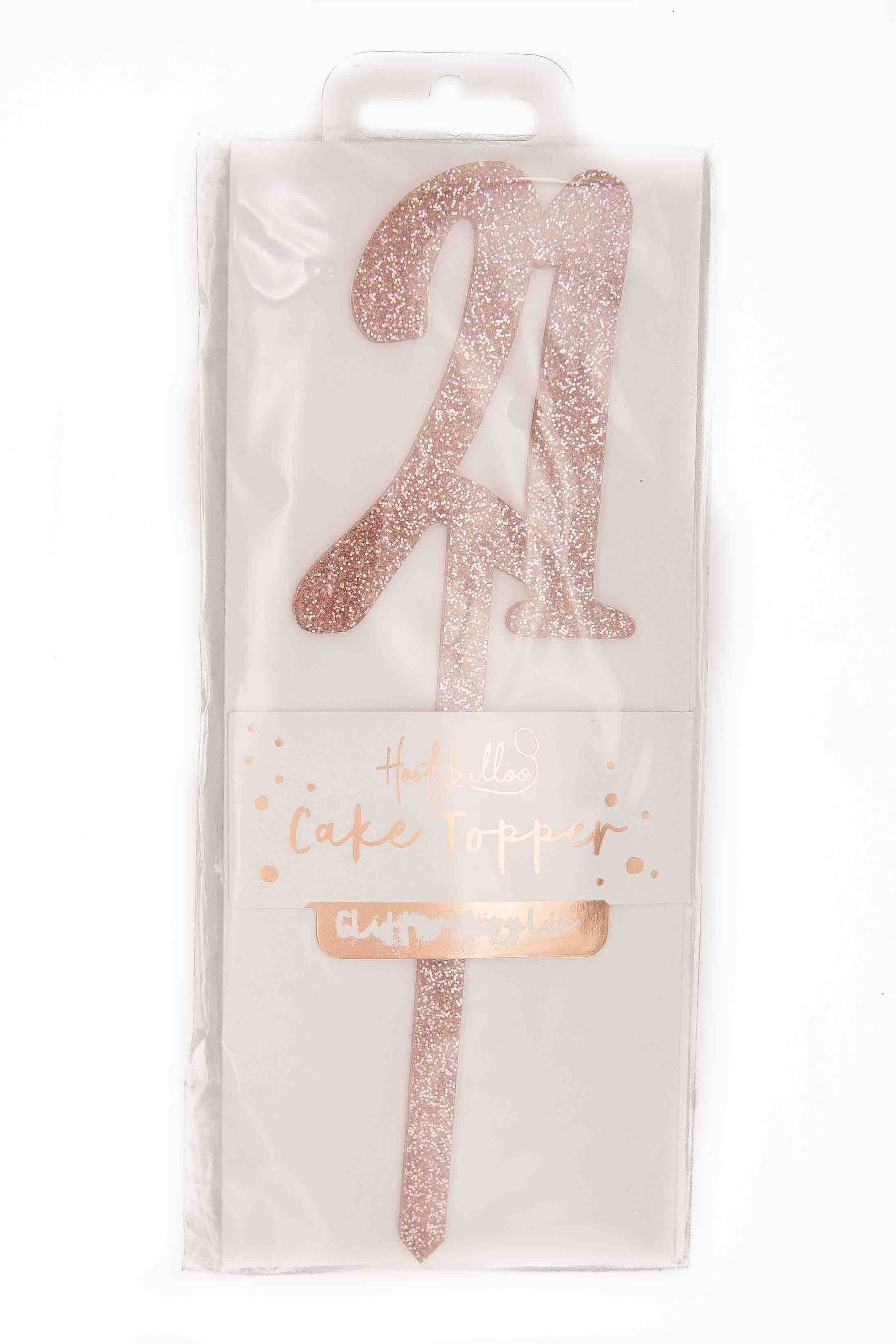Hootyballoo Rose Gold Glitter Acrylic Cake Topper - 21