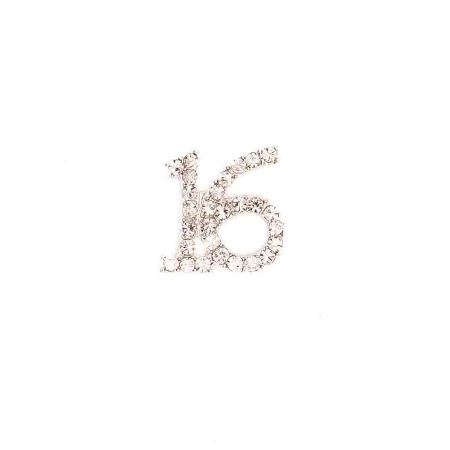 Small Diamanté 16 on Silver