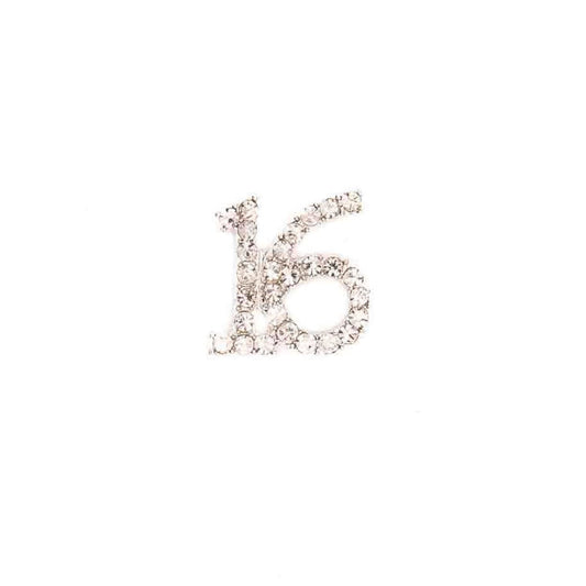 Small Diamanté 16 on Silver