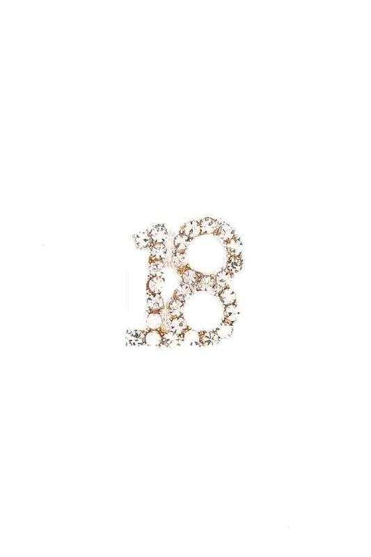 Small Diamanté 18 on Silver