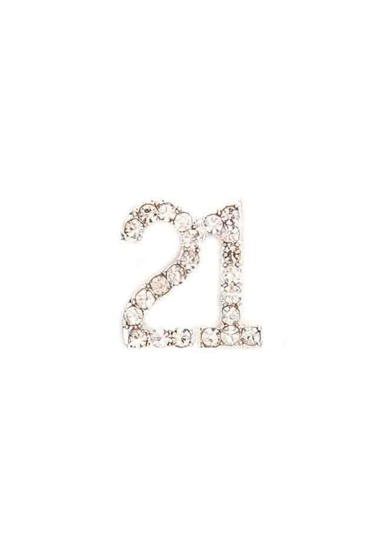 Small Diamanté 21 on Silver