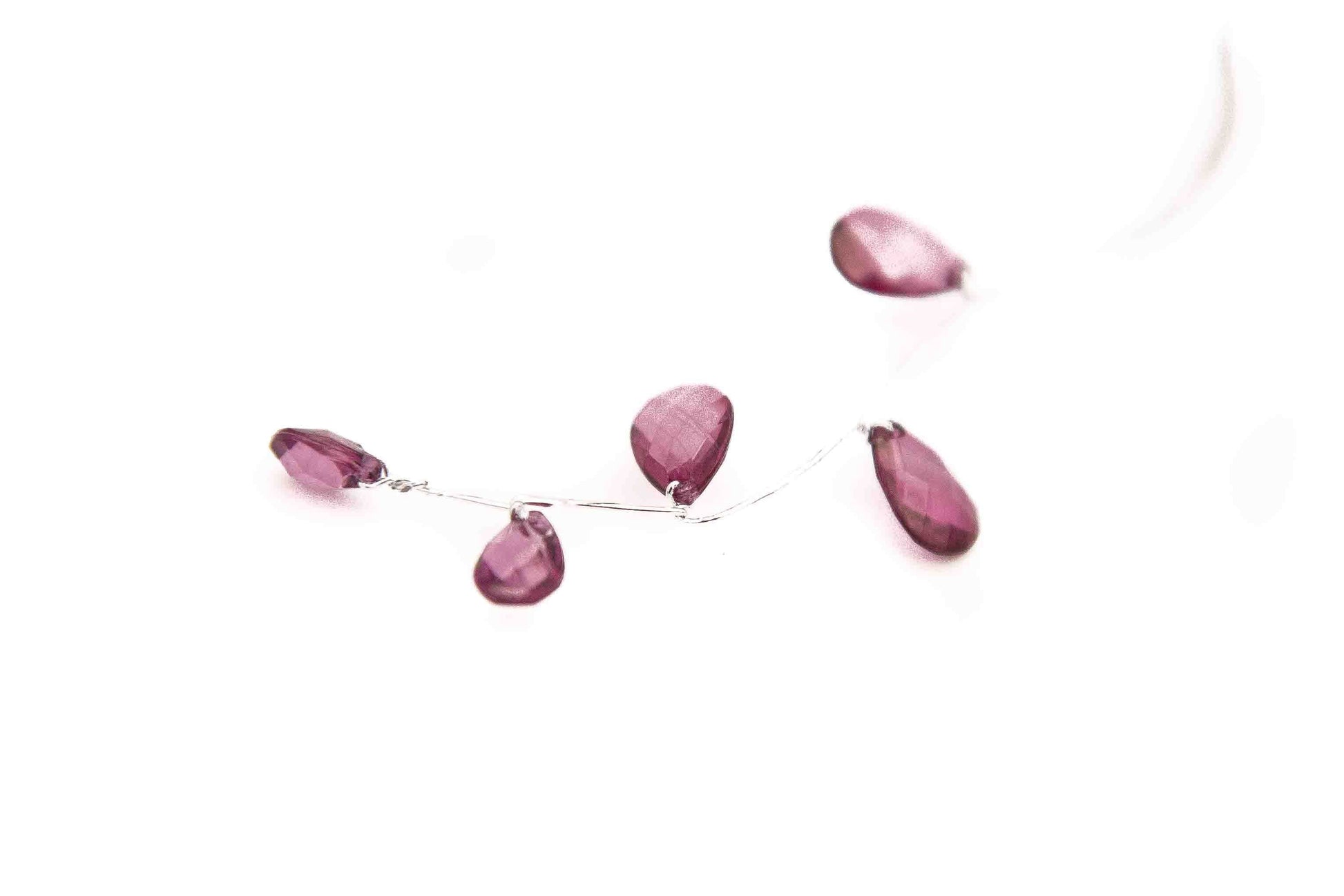 Puple Cake Gems on Silver Stems