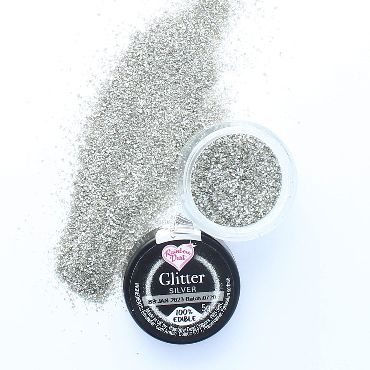 Rainbow Dust Edible Glitter Silver - 5g