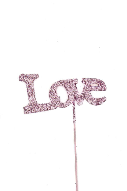 Pink Glitter Pick: Love