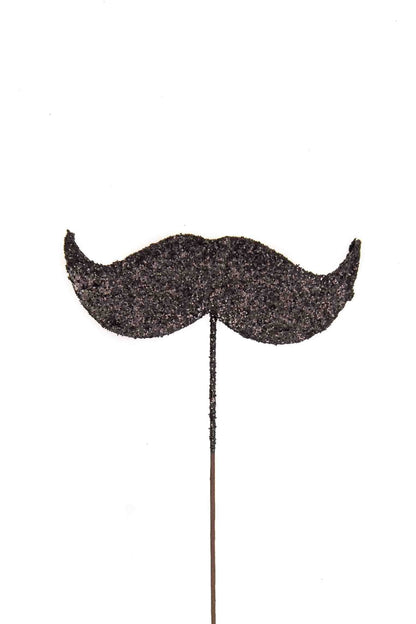Black Glitter Pick: Moustache