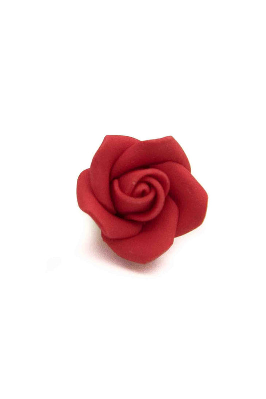 Small Red Rose with Calyx and Wire