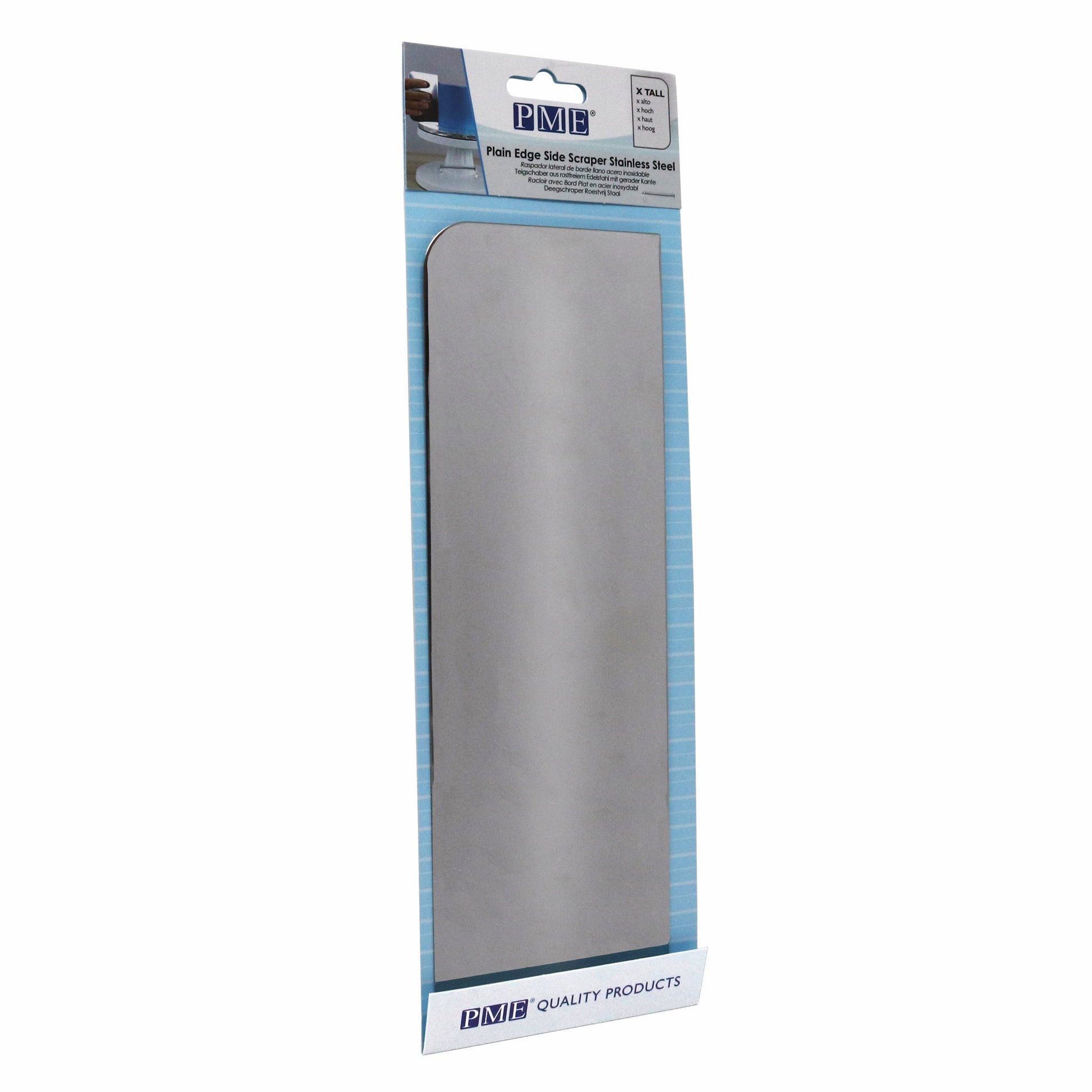PME - Plain Stainless Steel Side Scraper - Extra Tall