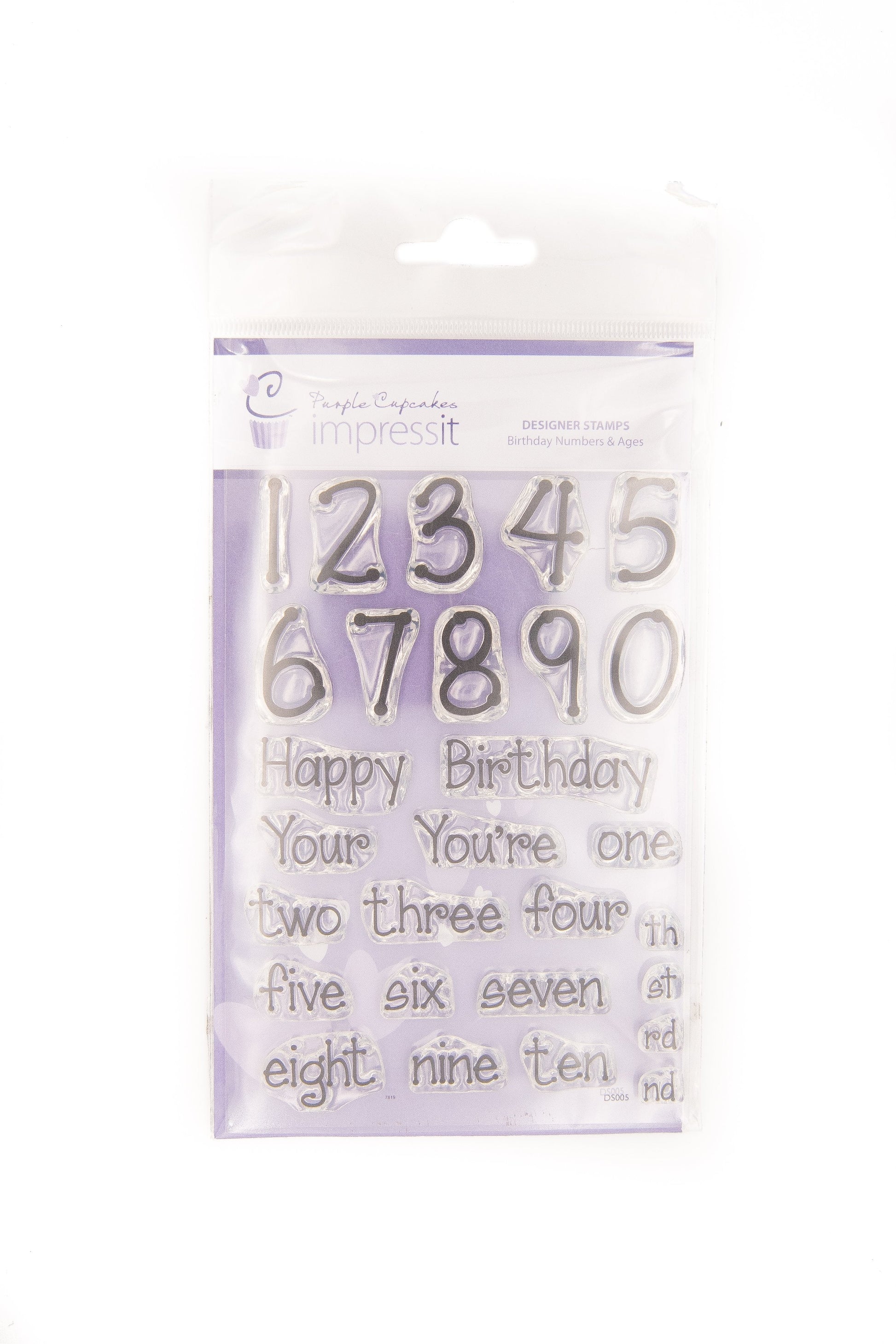 Purple Cupcakes Impressit - Designer Stamps - Birthday Numbers & Ages