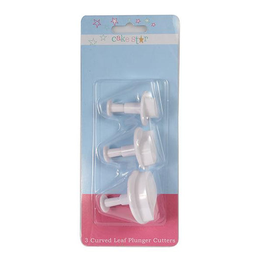 Cake Star 3 Plunger Cutters - Curved Leaf