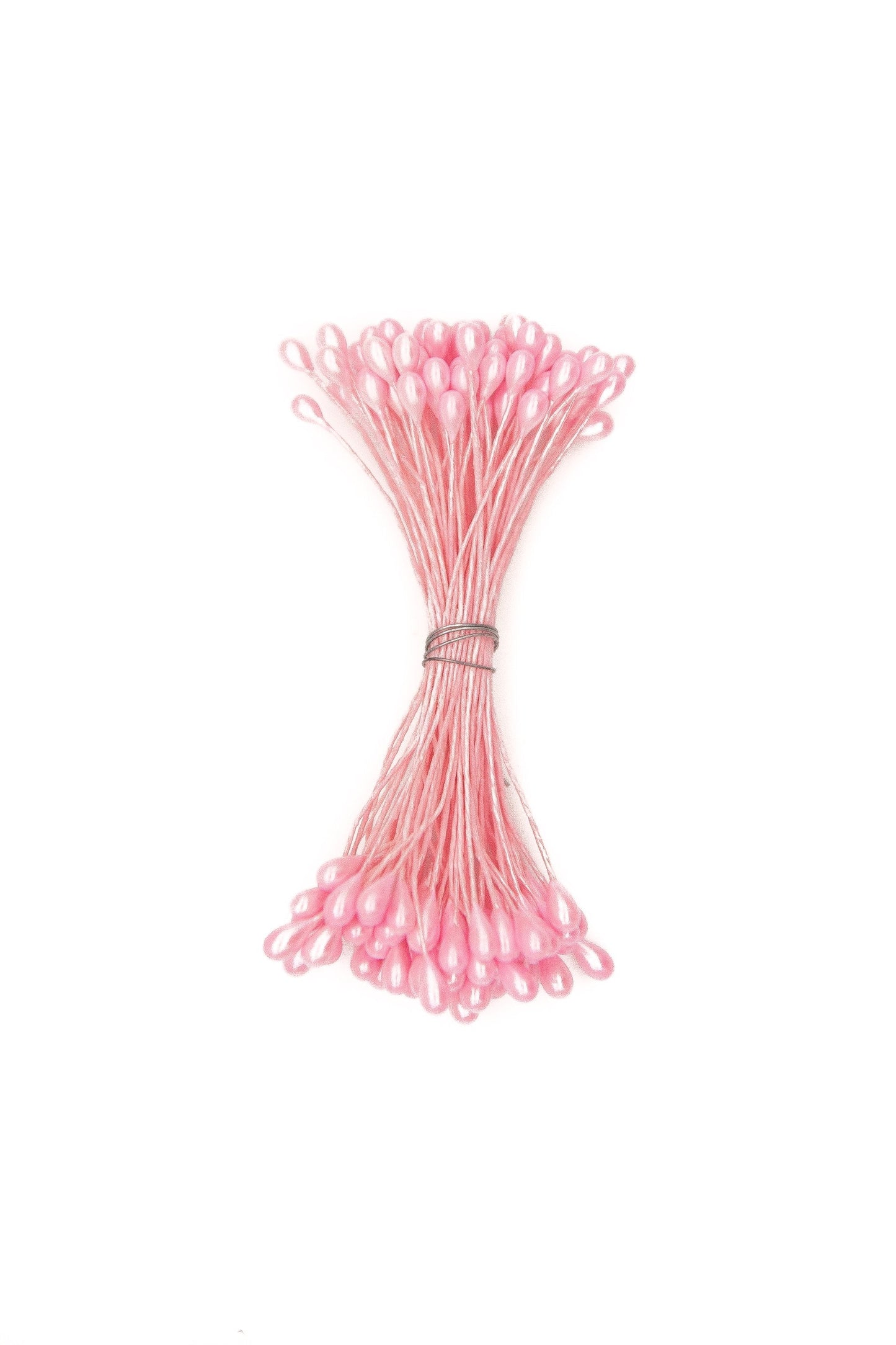 Medium Pearlised Bright Pink Stamens with Pink Wire