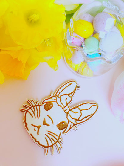 Wooden Easter Bunny with/ without Acrylic Bow Gift Tag