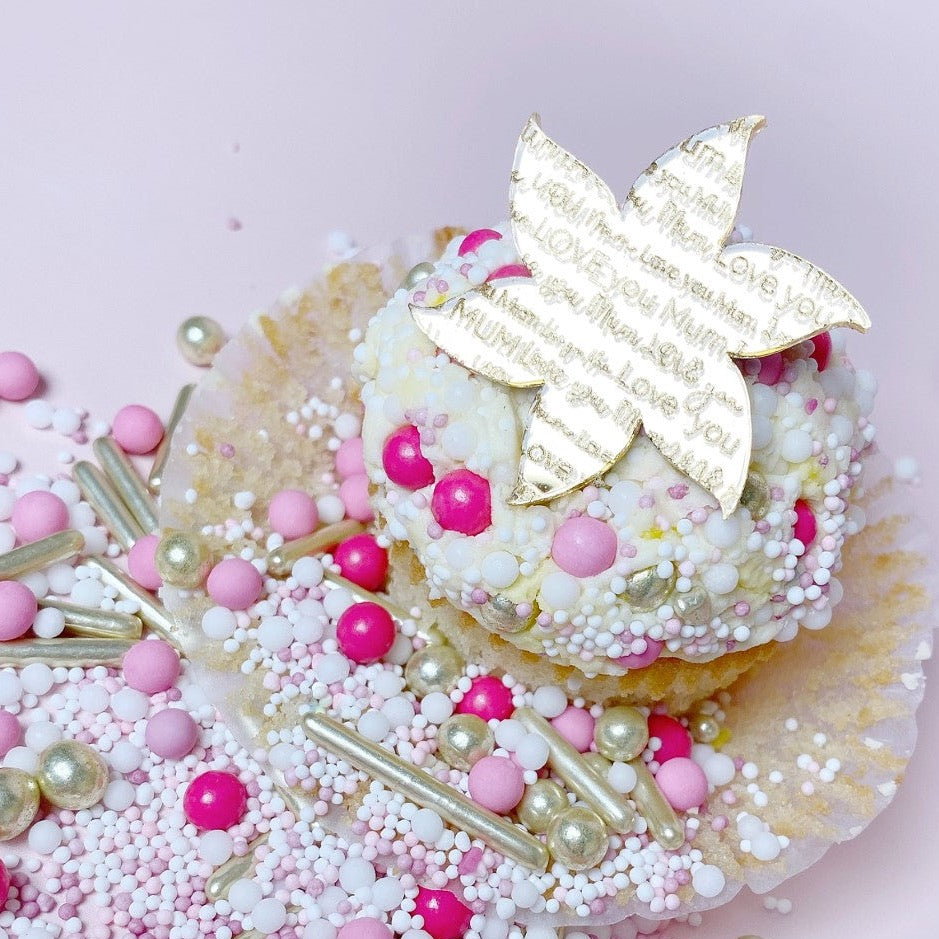 Engraved 'Love you Mum' Flower charm