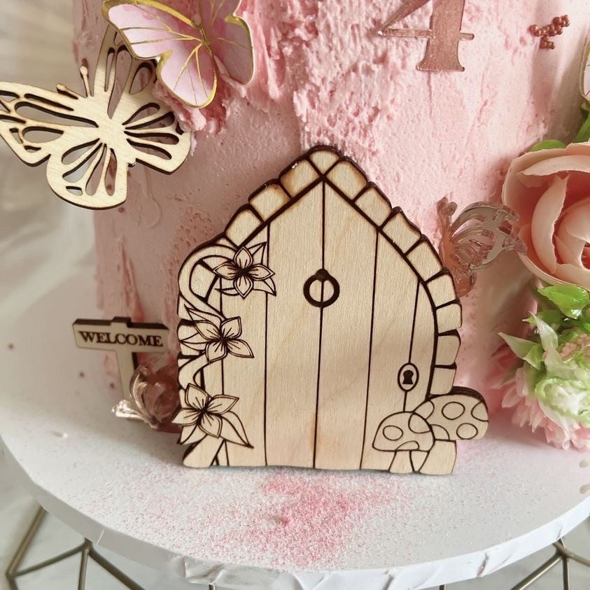 Wooden Fairy Door & Welcome Sign