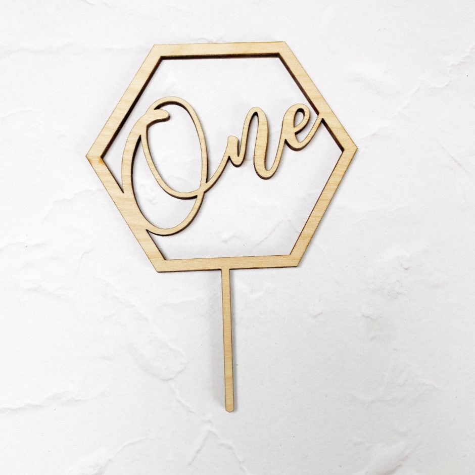 Geometric Age Cake Topper